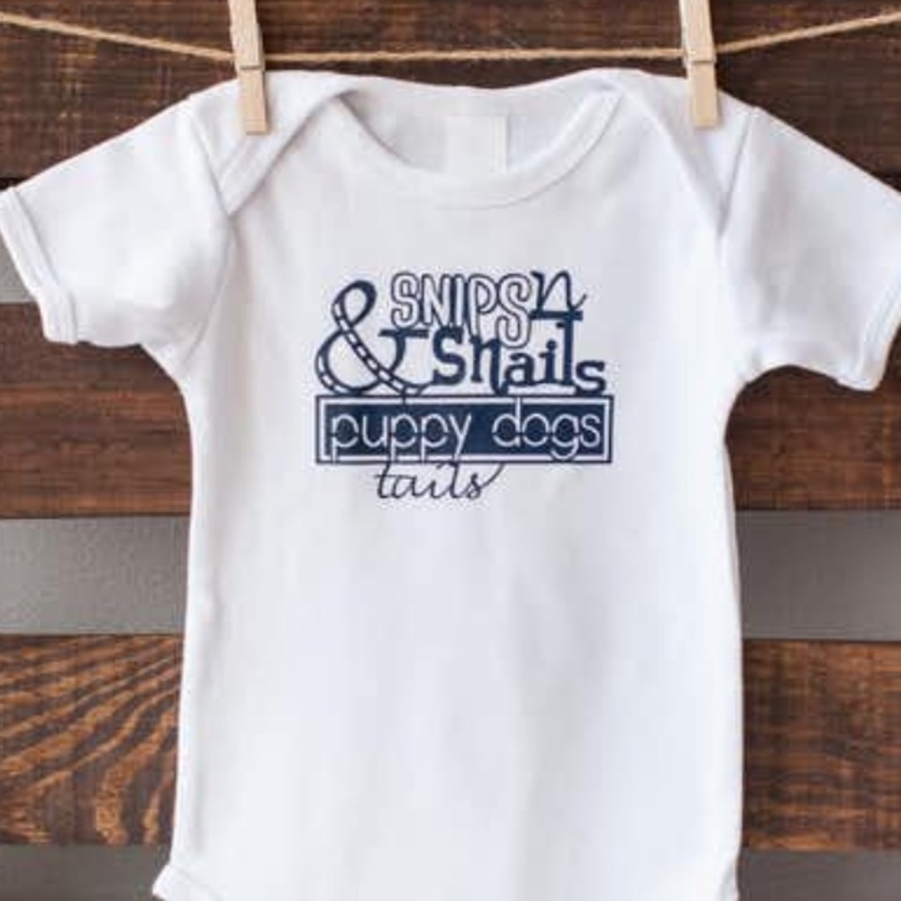 Snips Smails and Puppy Dog Tails Onsie